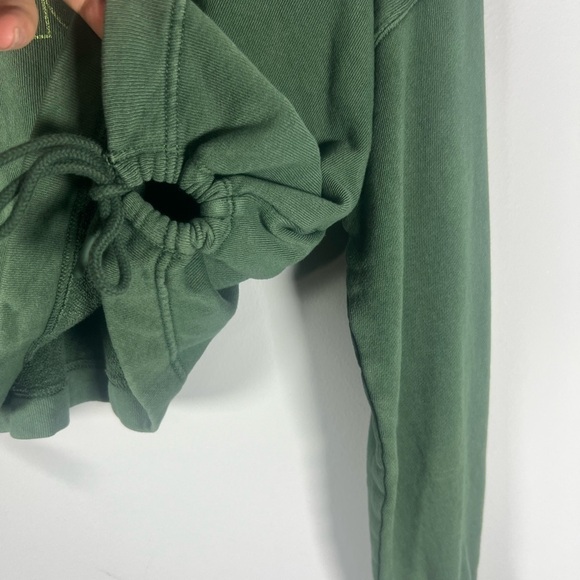 OFFLINE By Aerie Weekend Side Tie Sweatshirt. Green. Running late Small - Picture 4 of 7